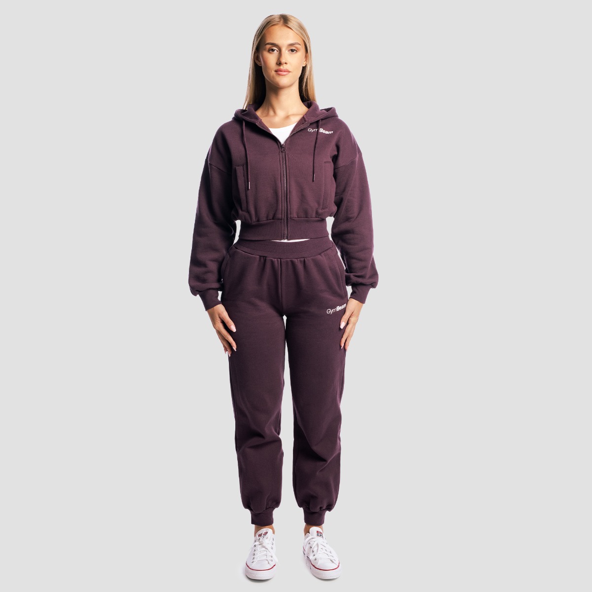 GymBeam Women‘s Base Zip Up Hoodie Eclipse - Méret: XS | Szín: Fialová | Tömeg: 0,58 g | Csomag: 30 · záber 7