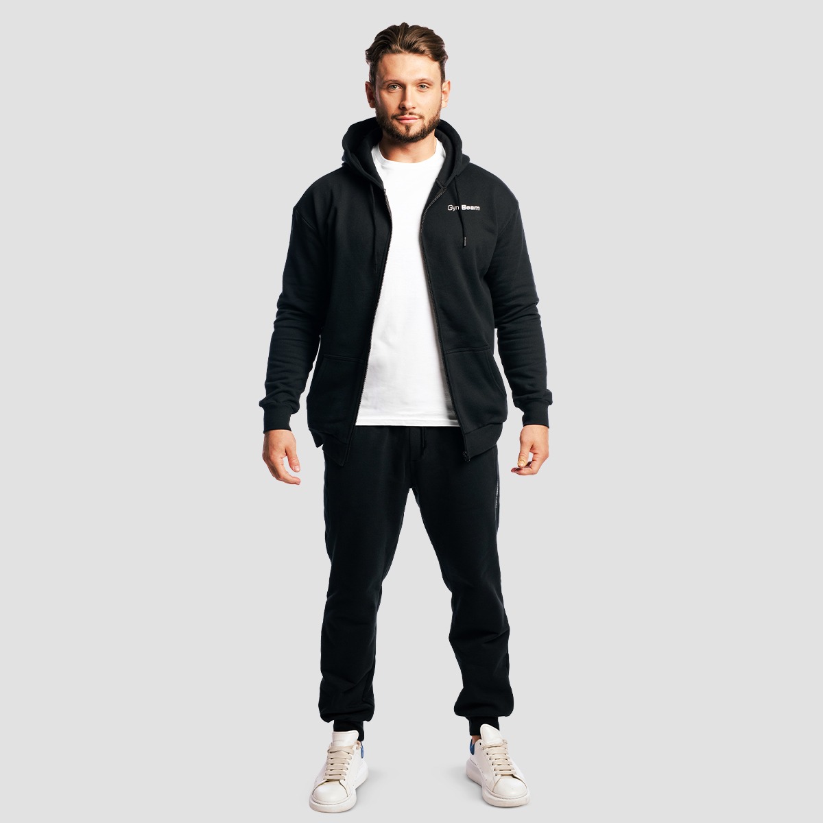GymBeam Zone Zip Up Hoodie Black - Méret: M | Szín: Fekete | Tömeg: 0,77 g | Csomag: 22 · záber 7