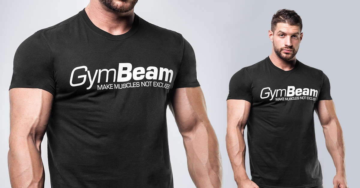 Make Muscles Black póló – GymBeam