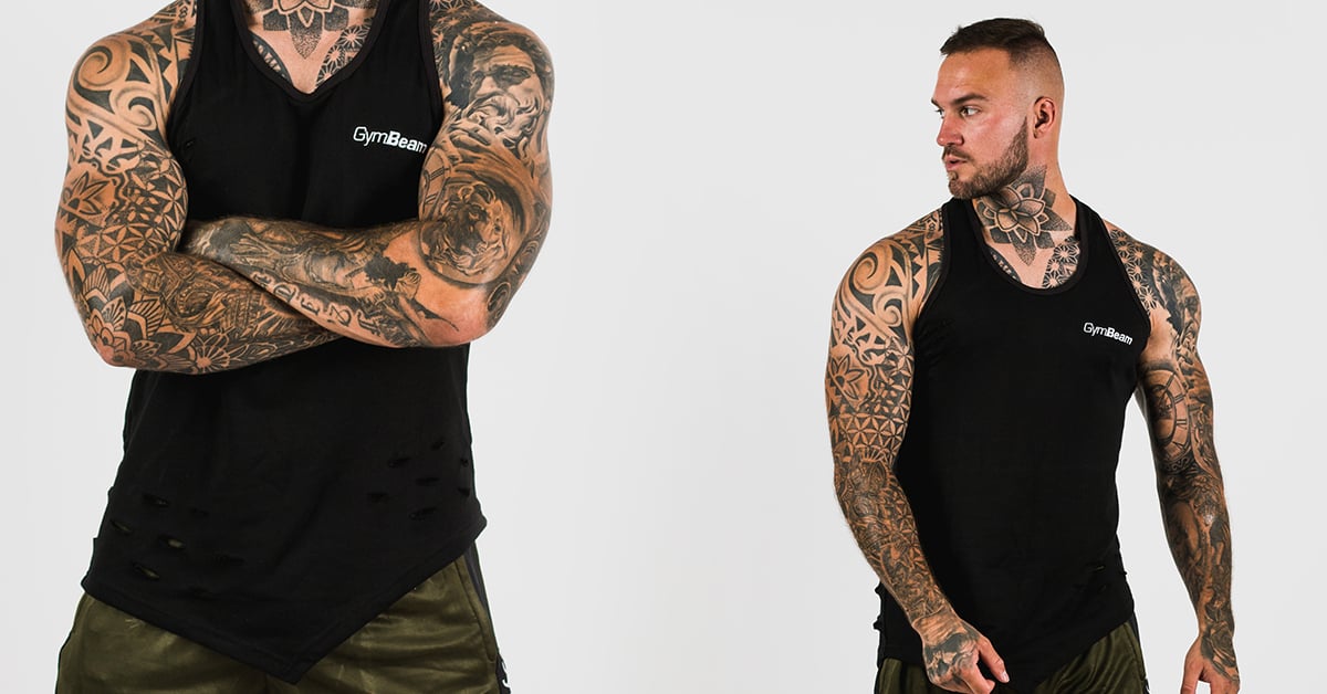 Ripped Tank Top Black atléta - GymBeam