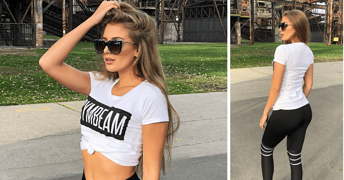 Box Logo White Black női póló - GymBeam