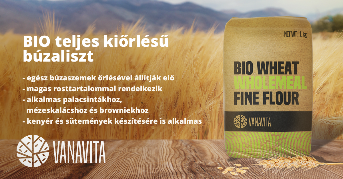 BIO Teljes kiőrlésű búza finomliszt - VanaVita